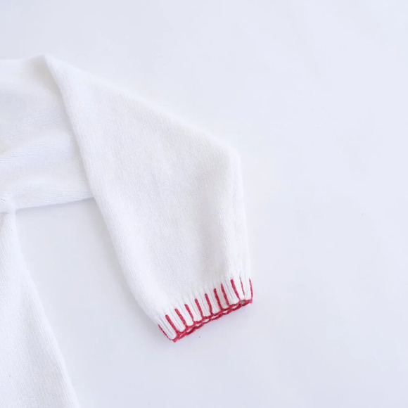 Vintage Heirloom White Embroidered Patriotic Floral and Hearts USA Cardigan XL - Picture 5 of 13